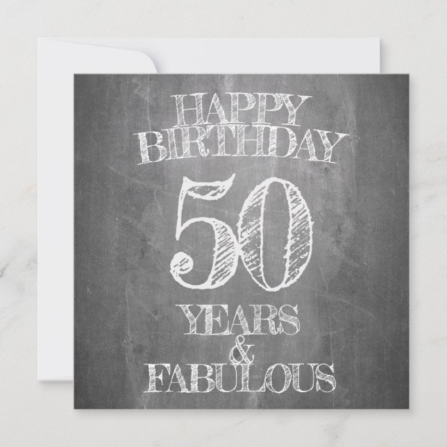 Carte Joyeux anniversaire - 50 ans et fabuleux (Devant)