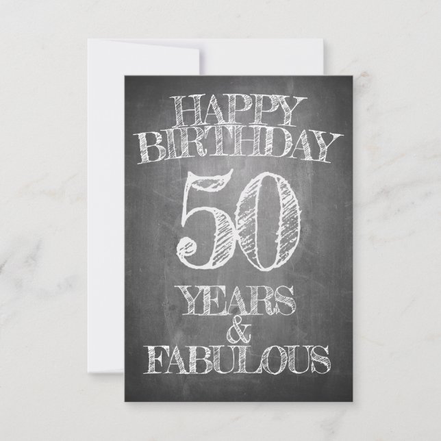 Carte Joyeux anniversaire - 50 ans et fabuleux (Devant)