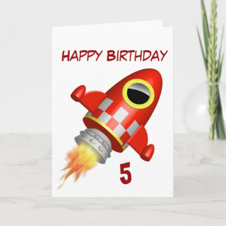 Carte Joyeux Anniversaire 5e Thème Little Rocket