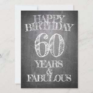 Carte Joyeux Anniversaire - 60 Ans & Fabuleux en tableau