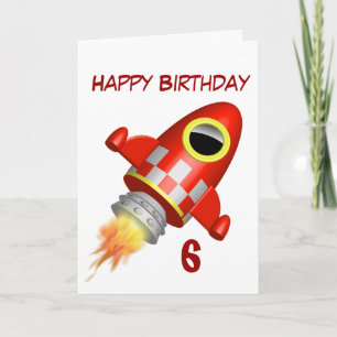 Carte Joyeux Anniversaire 6e Thème Little Rocket