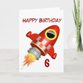 Carte Joyeux Anniversaire 6e Thème Little Rocket
