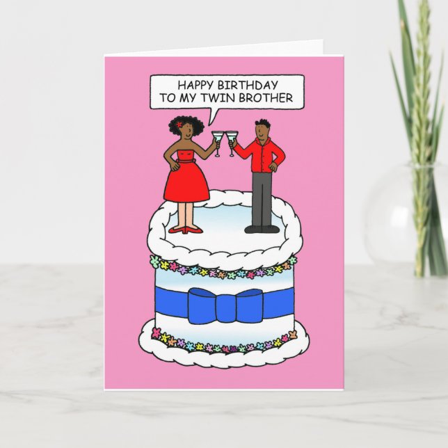 Carte Joyeux anniversaire à African American Twin Brothe (Devant)