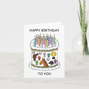 Carte Joyeux anniversaire à cavalier