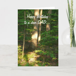 Carte Joyeux anniversaire à cher Papa-Forêt Light