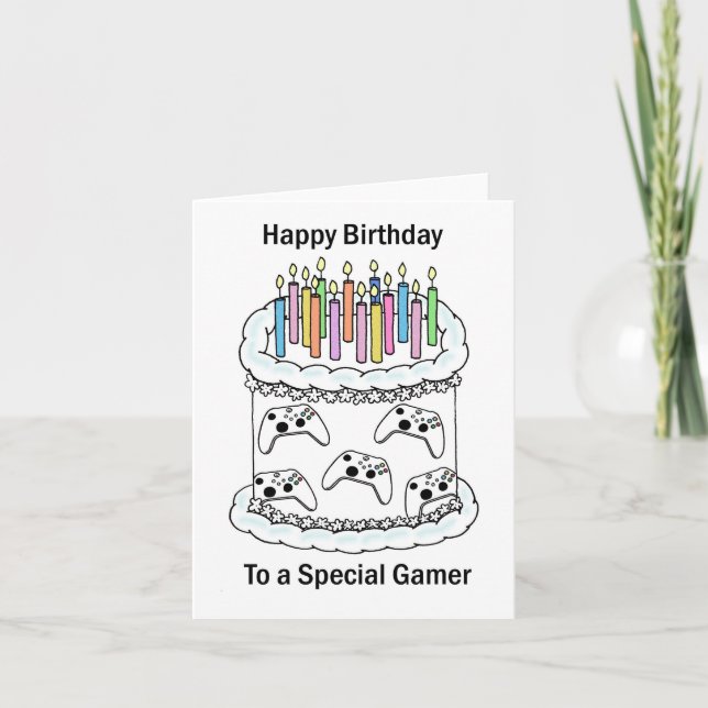 Carte Joyeux anniversaire à Gamer (Devant)