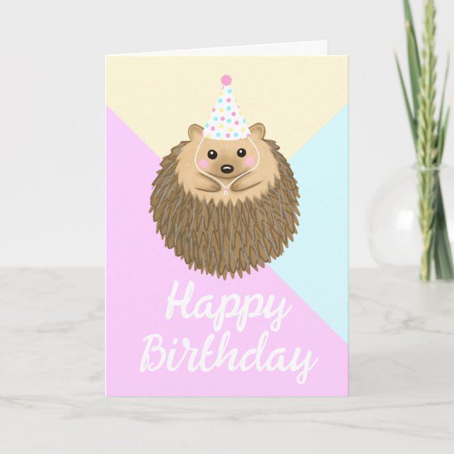 Carte Joyeux anniversaire à Hdgehog (Devant)