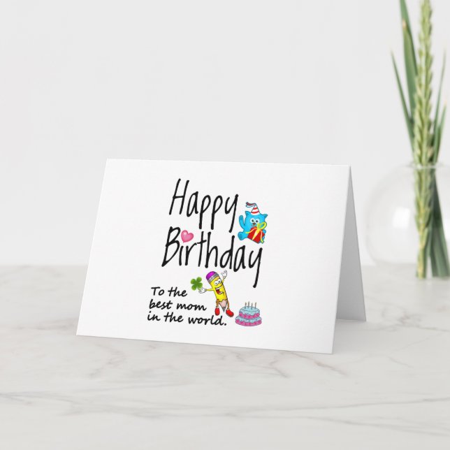 Carte Joyeux anniversaire à la meilleure maman du monde (Devant)