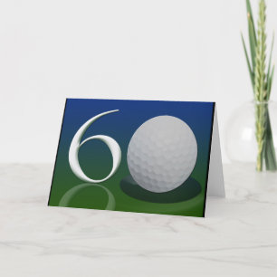 Carte Joyeux anniversaire à la noix de golf de 60 ans