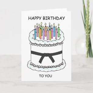 Carte Joyeux anniversaire à l'artiste martiale gâteau et