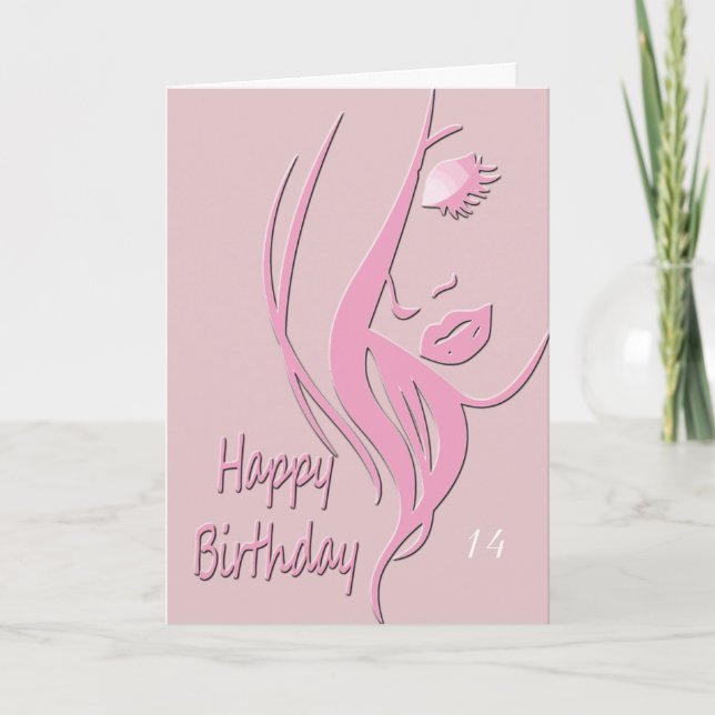 Carte Joyeux anniversaire à l'élégante dame (Devant)