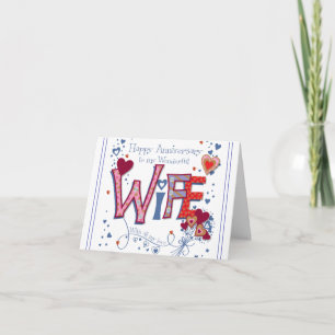 Carte - Joyeux Anniversaire À Ma Merveilleuse Femm