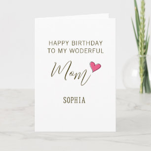 Carte Joyeux Anniversaire à Ma Merveilleuse Mère – Perso