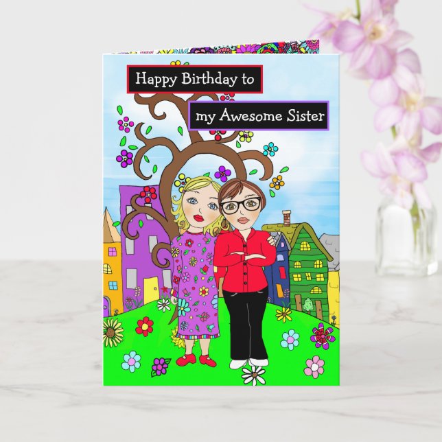 Carte Joyeux anniversaire à ma merveilleuse soeur (Orchidée)