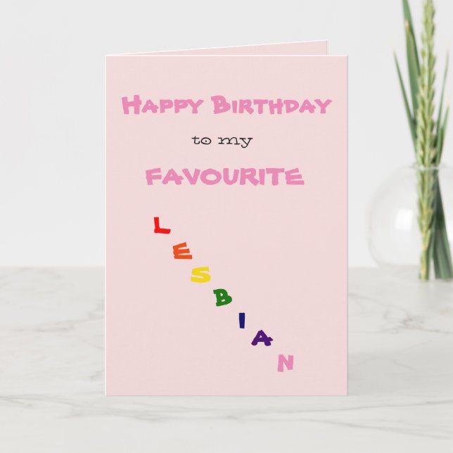 Carte Joyeux anniversaire à ma salutation lesbienne (Devant)