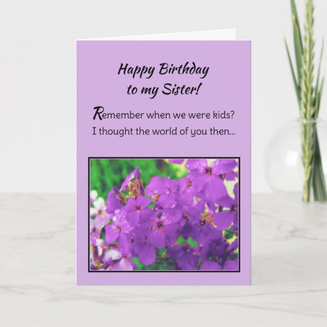 Carte Joyeux anniversaire à ma soeur ! (Devant)