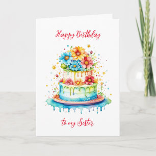 Carte Joyeux anniversaire à ma soeur Personnalisé
