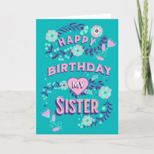 Carte Joyeux anniversaire à ma soeur Personnalisé