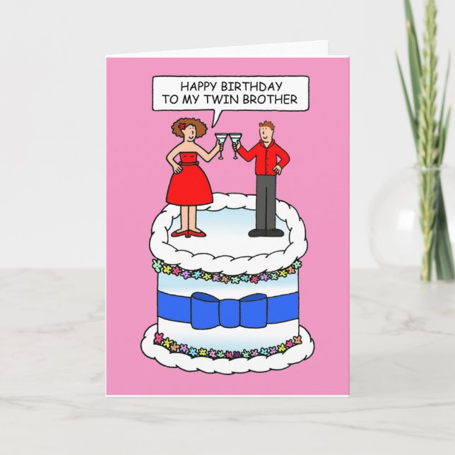 Carte Joyeux Anniversaire à Mon Frère Jumeau (Devant)