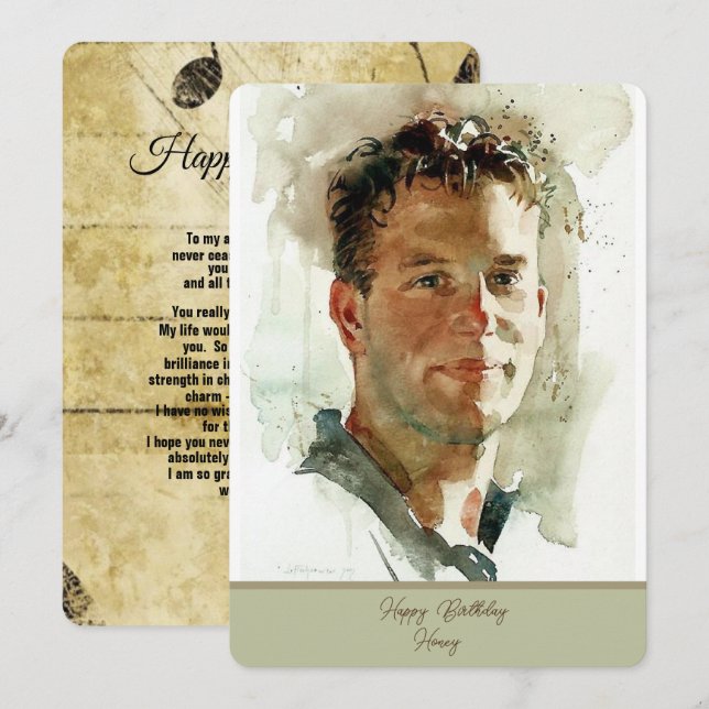 Carte Joyeux Anniversaire À Mon Mari (Devant / Derrière)