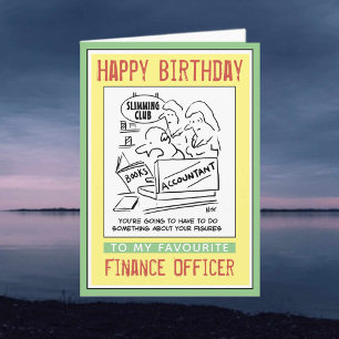 Carte Joyeux anniversaire à un agent des finances