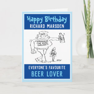 Carte Joyeux Anniversaire à un Amateur de Bière ou Buveu