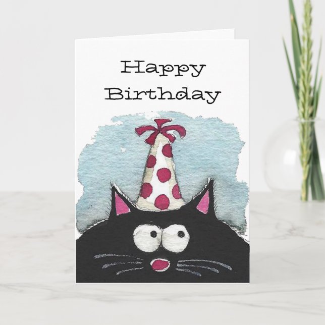 Carte Joyeux anniversaire à un amoureux des chats (Devant)