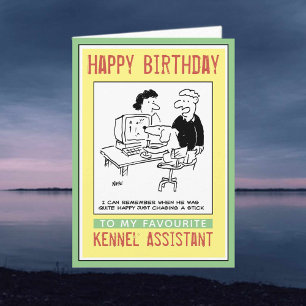Carte Joyeux anniversaire à un assistant de Kennel