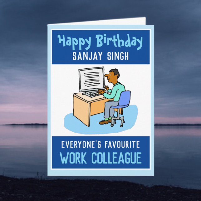 Carte Joyeux anniversaire à un collègue de travail asiat (Créateur téléchargé)