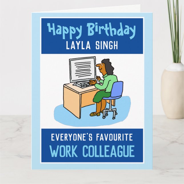 Carte Joyeux anniversaire à un collègue de travail asiat (Devant)