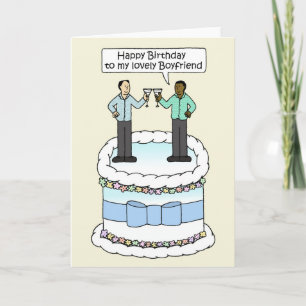 Carte Joyeux anniversaire à un couple interracial mascul