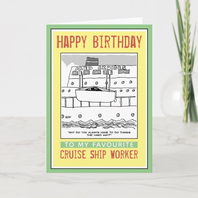 Carte Joyeux anniversaire à un Cruise Ship Worker (Devant)