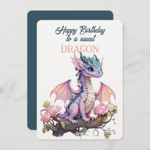 Carte Joyeux Anniversaire À Un DRAGON Doux