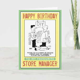 Carte Joyeux anniversaire à un gérant de magasin.