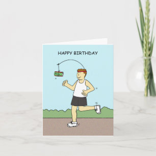 Carte Joyeux anniversaire à un Humour de coureur masculi