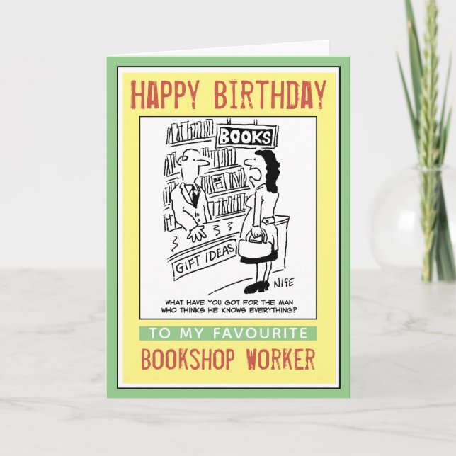 Carte Joyeux anniversaire à un libraire (Devant)