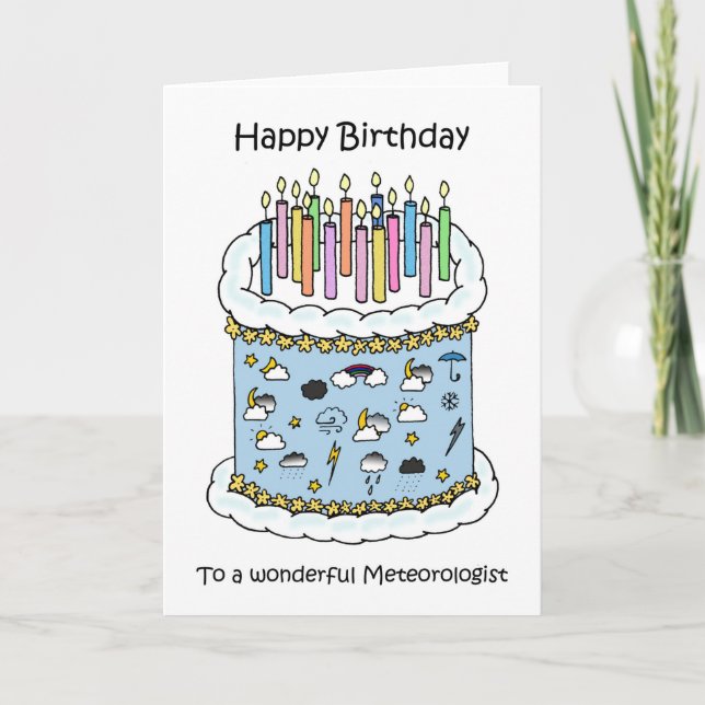 Carte Joyeux anniversaire à un météorologue (Devant)