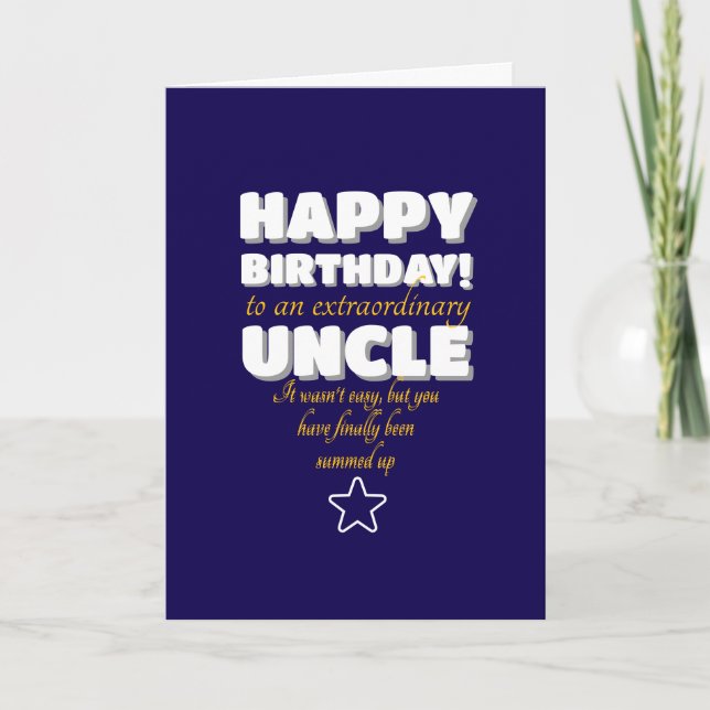 Carte Joyeux anniversaire à un oncle préféré (Devant)