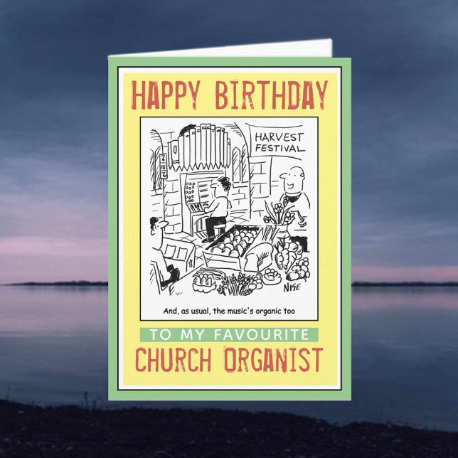 Carte Joyeux Anniversaire à un Organiste de l'Église. (Créateur téléchargé)