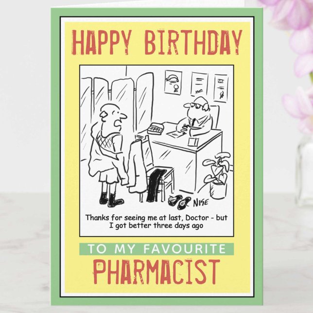 Carte Joyeux anniversaire à un pharmacien (Créateur téléchargé)