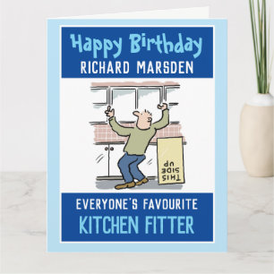 Carte Joyeux anniversaire à un poêle cuisine