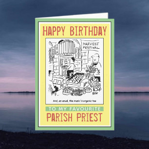 Carte Joyeux anniversaire à un prêtre vicaire ou paroiss