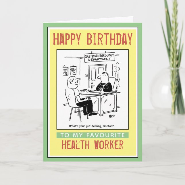 Carte Joyeux anniversaire à un travailleur de la santé (Devant)