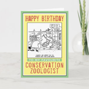 Carte Joyeux anniversaire à un zoologiste de la conserva