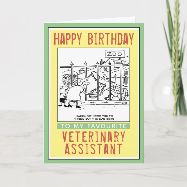 Carte Joyeux anniversaire à une assistante vétérinaire. (Devant)