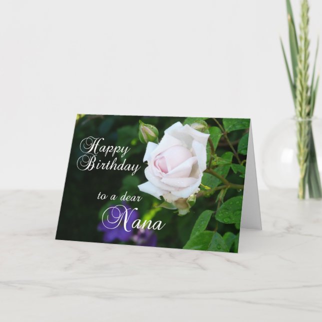 Carte Joyeux anniversaire à une chère rose Nana-rose (Devant)