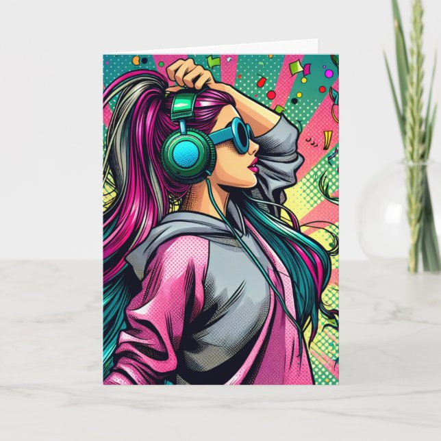 Carte Joyeux anniversaire à une dame Cool (Devant)