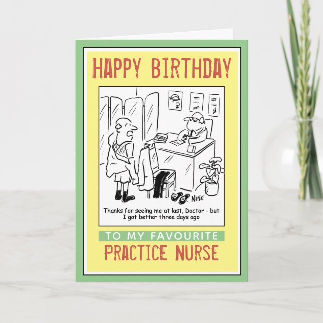 Carte Joyeux anniversaire à une infirmière de pratique (Devant)