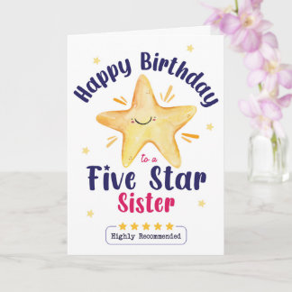 Carte Joyeux Anniversaire à une Soeur Cinq Etoiles – Jol
