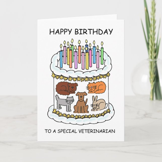 Carte Joyeux anniversaire à Vétérinaire (Devant)